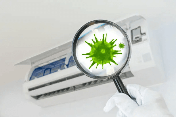 germs inside of an aircon unit that is unseen to the human eye