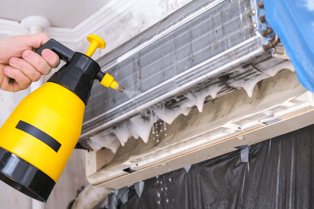 aircon chemical was by a professional technician