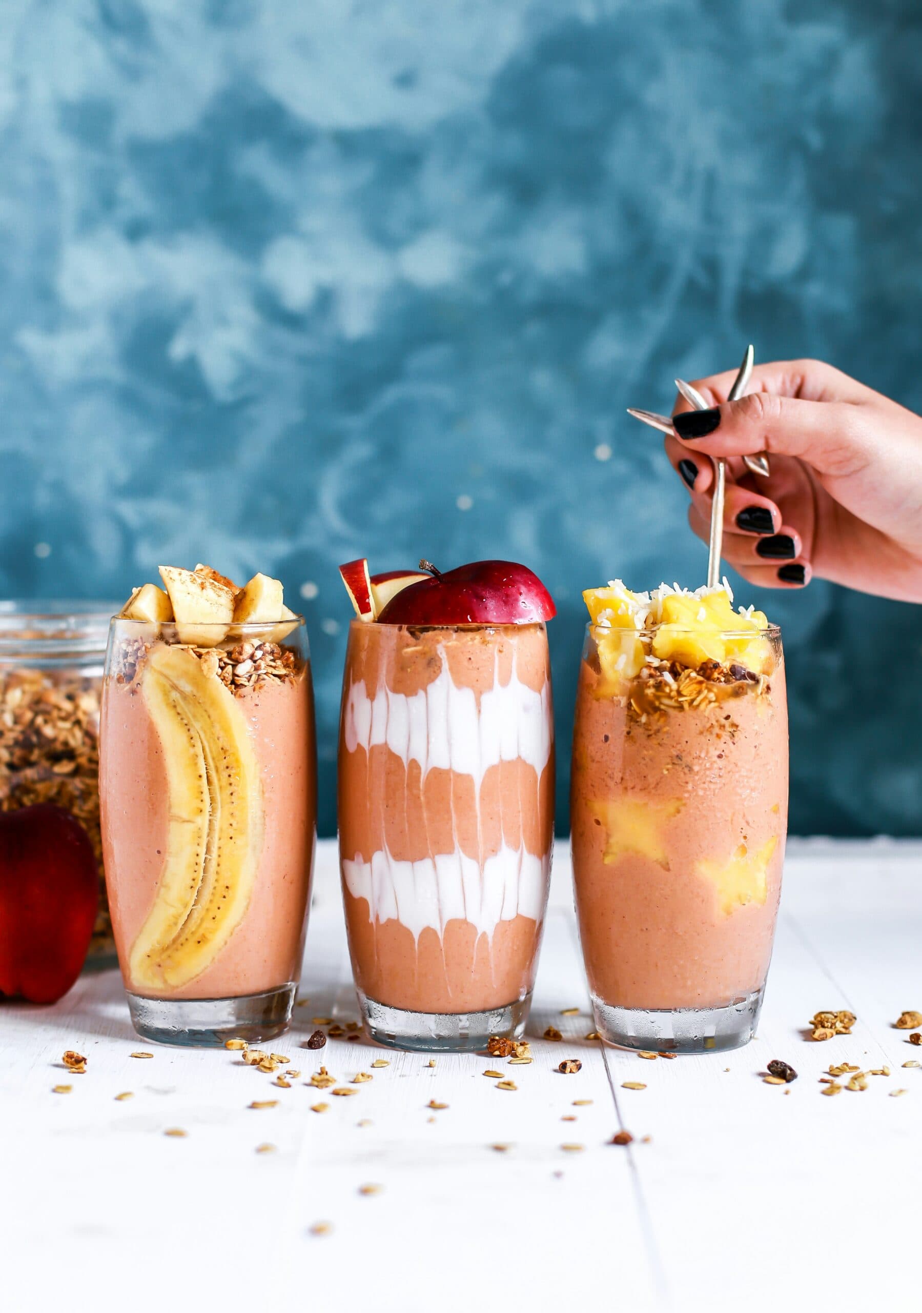 assortment of healthy smoothies